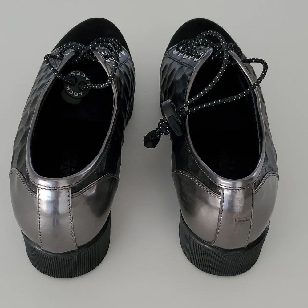 Aquatalia Aida Platform Leather Suede Sneakers